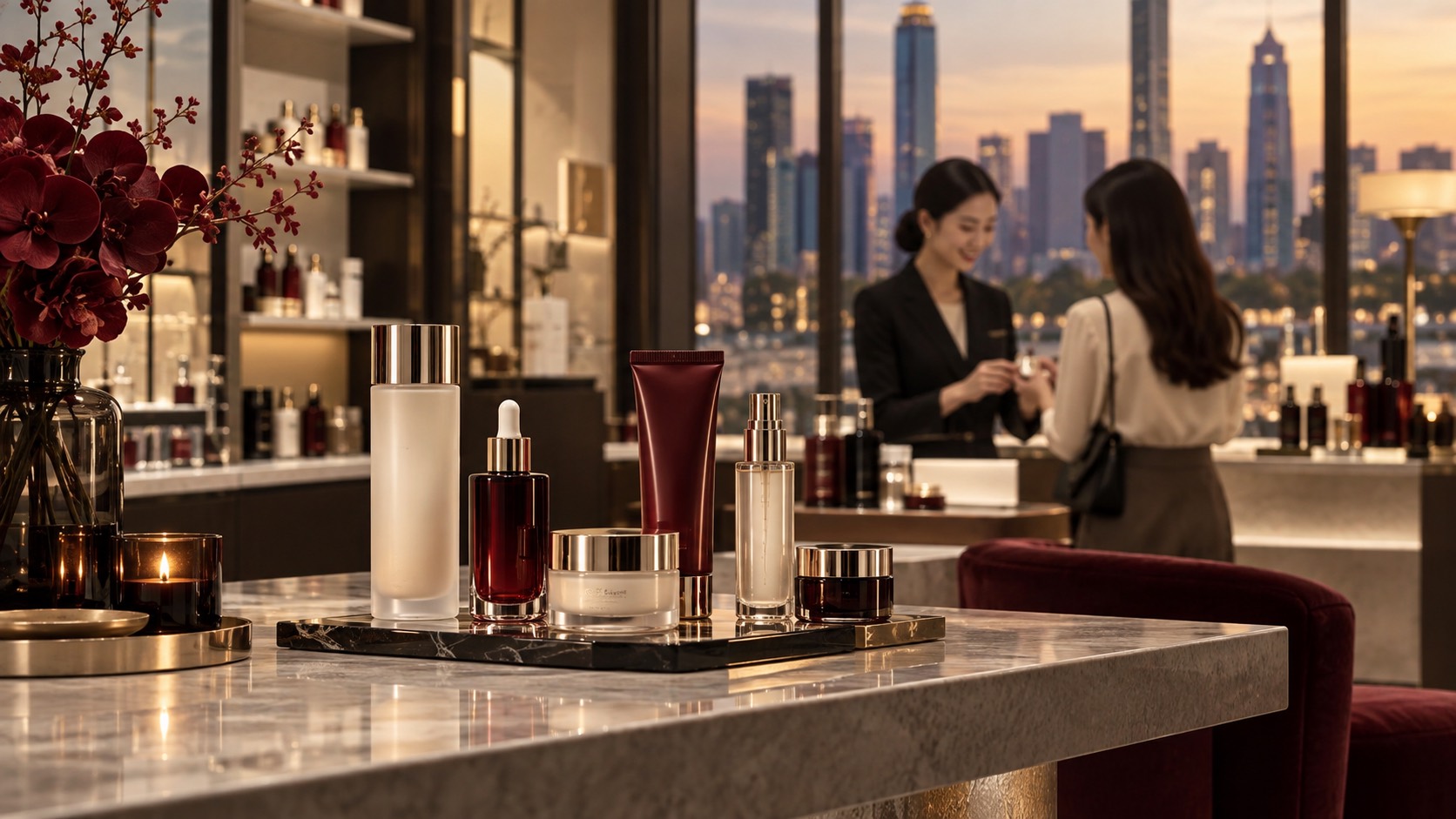 Product and retail scene representing China market distribution