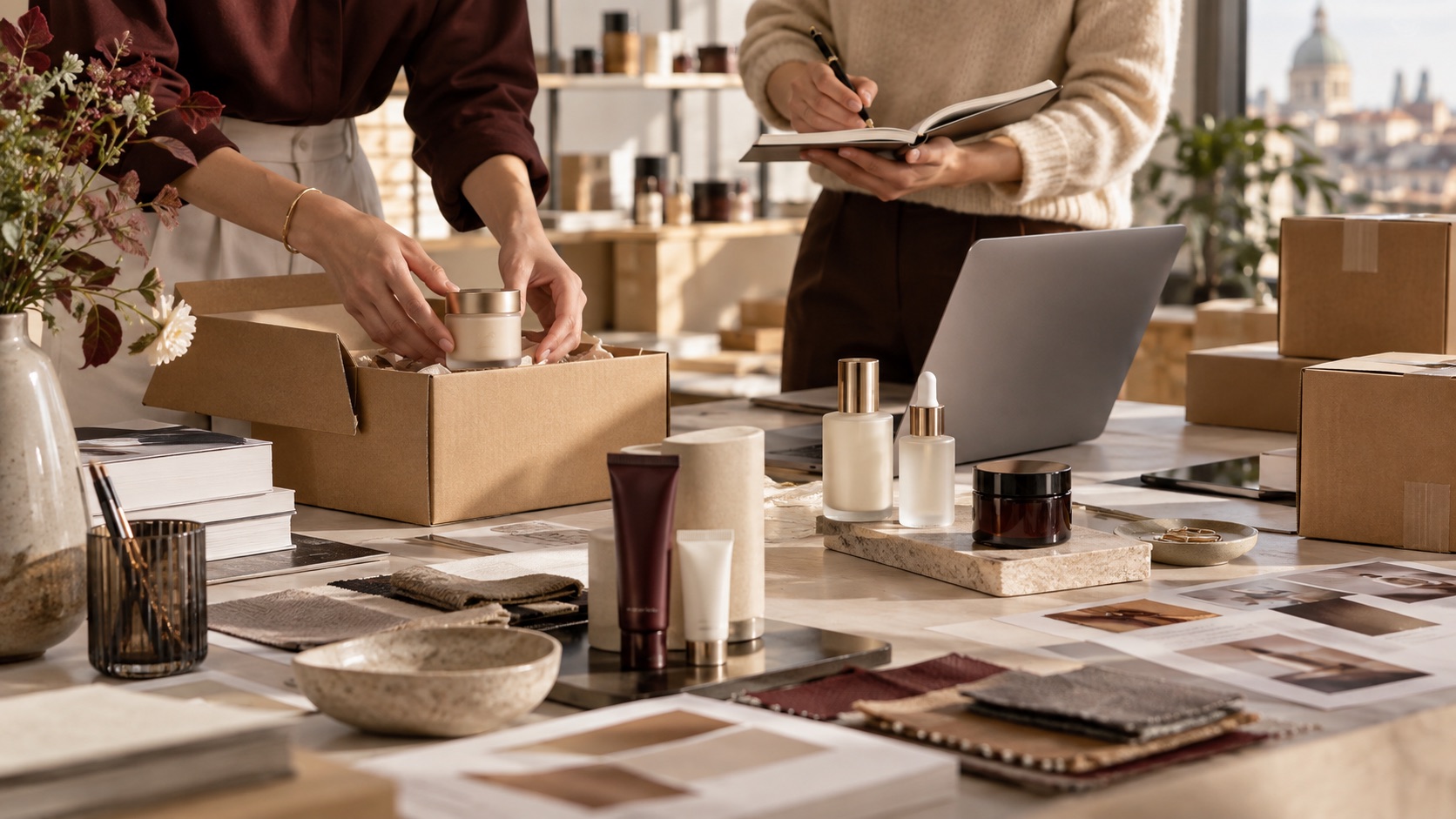 Cross-border commerce operations and beauty product workspace